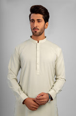 FESTIVE'23 MEN KAMEEZ SHALWAR PLAIN LIGHT CREAM