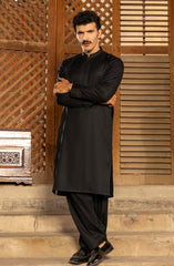 EXCLUSIVE WINTER'23 MEN KAMEEZ SHALWAR PLAIN BLACK