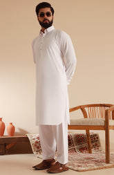 MEN KAMEEZ SHALWAR OFF WHITE