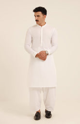 OFF WHITE COTTON KAMEEZ SHALWAR