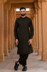 BROWN BLENDED KAMEEZ SHALWAR