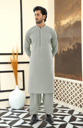 SUMMER'25 MEN KAMEEZ SHALWAR SILVER GREY
