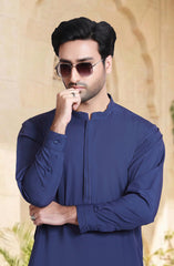 MIDNIGHT BLUE BLENDED KAMEEZ SHALWAR