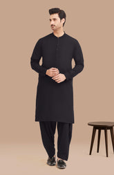BLACK BLENDED EMBROIDERED KAMEEZ SHALWAR