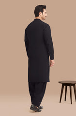 BLACK BLENDED EMBROIDERED KAMEEZ SHALWAR