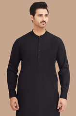 BLACK BLENDED EMBROIDERED KAMEEZ SHALWAR