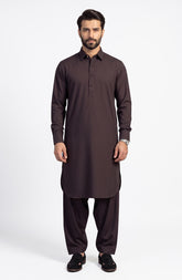 DARK-MAROON BLENDED KAMEEZ SHALWAR