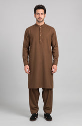 COPPER-BROWN BLENDED KAMEEZ SHALWAR