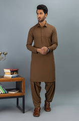 PRE WINTER'23 MEN KAMEEZ SHALWAR CASUAL BROWN