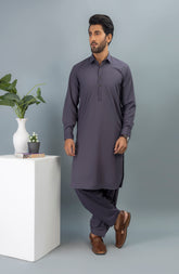 PRE WINTER'23 MEN KAMEEZ SHALWAR PLAIN SLATE GREY