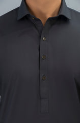 PRE WINTER'23 MEN KAMEEZ SHALWAR PLAIN DARK GREY