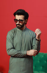 PRE WINTER'23 MEN KAMEEZ SHALWAR CASUAL GREEN
