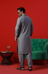 FESTIVE'23 MEN KAMEEZ SHALWAR CASUAL LIGHT GREY