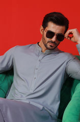 FESTIVE'23 MEN KAMEEZ SHALWAR CASUAL LIGHT GREY