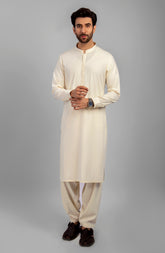 FESTIVE'23 MEN KAMEEZ SHALWAR CASUAL CREAM