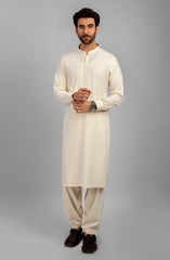 FESTIVE'23 MEN KAMEEZ SHALWAR CASUAL CREAM
