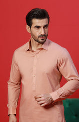 FESTIVE'23 MEN KAMEEZ SHALWAR PLAIN PEACH