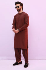 FESTIVE'23 MEN KAMEEZ SHALWAR SEMI FORMAL BURGUNDY
