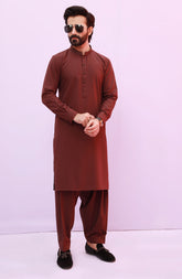 FESTIVE'23 MEN KAMEEZ SHALWAR SEMI FORMAL BURGUNDY