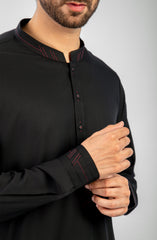 PRE WINTER'23 MEN KAMEEZ SHALWAR CASUAL BLACK