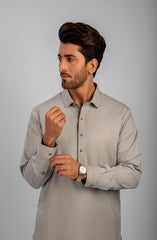 PRE WINTER'23 MEN KAMEEZ SHALWAR CASUAL ICE GREY