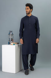 MEN KAMEEZ SHALWAR EMBROIDERED NAVY BLUE