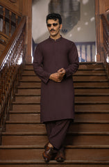 WINTER'23 MEN KAMEEZ SHALWAR SEMI FORMAL BURGUNDY