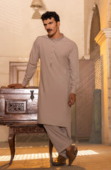 WINTER'23 MEN KAMEEZ SHALWAR CASUAL FAWN