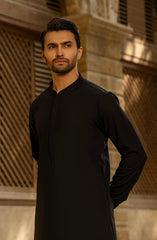 WINTER'23 MEN KAMEEZ SHALWAR PLAIN BLACK