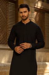 WINTER'23 MEN KAMEEZ SHALWAR PLAIN BLACK