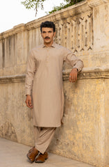 WINTER'23 MEN KAMEEZ SHALWAR PLAIN LIGHT PEACH