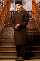 WINTER'23 MEN KAMEEZ SHALWAR SEMI FORMAL BROWN