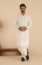 MEN KAMEEZ SHALWAR OFF WHITE