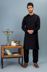 WINTER'23 MEN KAMEEZ SHALWAR BLACK