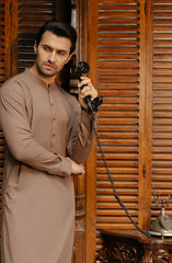 MEN KAMEEZ SHALWAR LIGHT BROWN