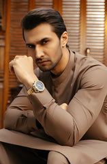 MEN KAMEEZ SHALWAR LIGHT BROWN