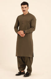 MEN KAMEEZ SHALWAR OLIVE