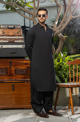BLACK COTTON KAMEEZ SHALWAR