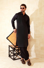 BLACK COTTON KAMEEZ SHALWAR
