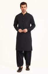 NAVY BLUE BLENDED KAMEEZ SHALWAR