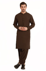 CHOCOLATE BROWN BLENDED KAMEEZ SHALWAR