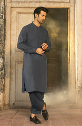 GREYISH BLUE BLENDED KAMEEZ SHALWAR