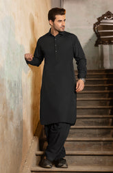 DARK GREY BLENDED KAMEEZ SHALWAR