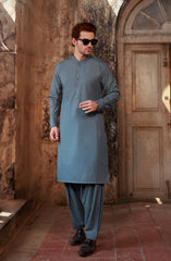 STONE BLUE BLENDED KAMEEZ SHALWAR