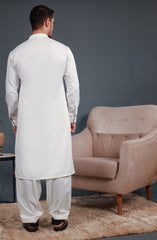 OFF-WHITE BLENDED KAMEEZ SHALWAR