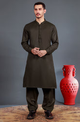 DARK GREY BLENDED KAMEEZ SHALWAR