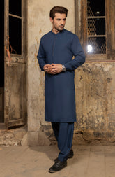 INK BLUE BLENDED KAMEEZ SHALWAR