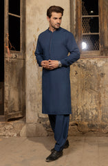 INK BLUE BLENDED KAMEEZ SHALWAR