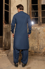 INK BLUE BLENDED KAMEEZ SHALWAR