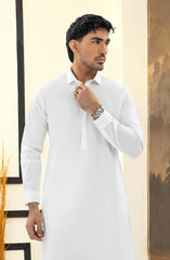 SUMMER'25 MEN KAMEEZ SHALWAR WHITE